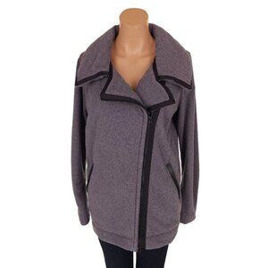 Lululemon Moto Jacket Size 6 Ambient Gray Black Fleece
